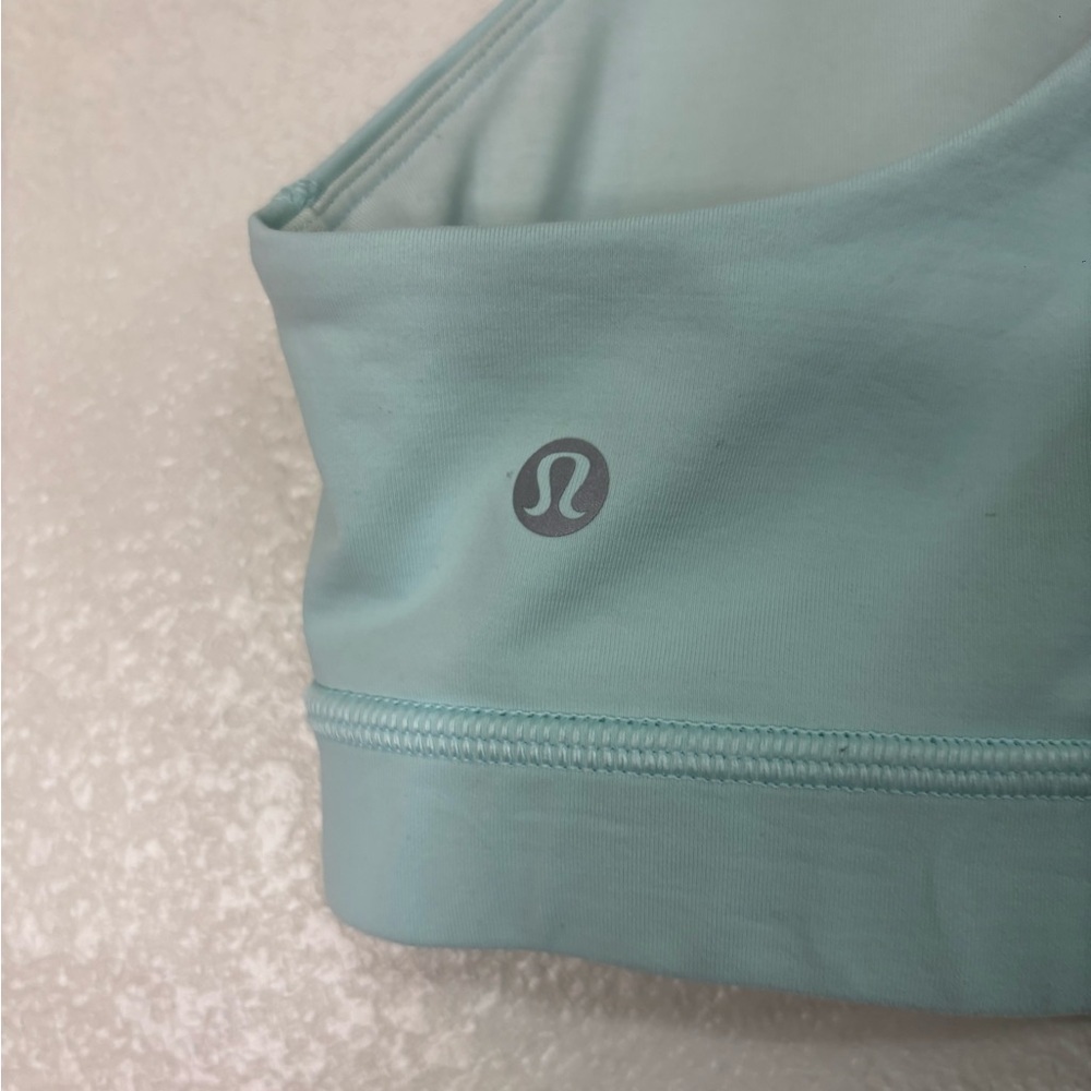 Lululemon Time To Sweat Bra Aquamarine Mint Blue Racerback Sports Bra Size 8 - Picture 7 of 12
